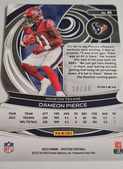 Dameon Pierce - 2023 Panini Spectra Football NFL Texans #35 Neon Green Prizm Die-Cut /30