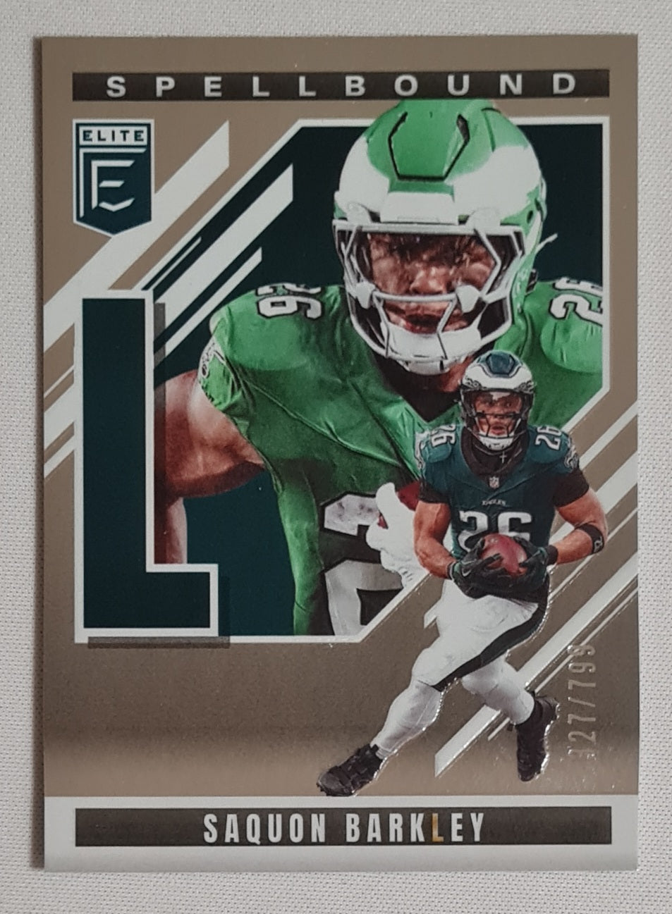 Saquon Barkley - 2025 Panini Donruss Elite Football Spellbound (Letter L) #5 /799