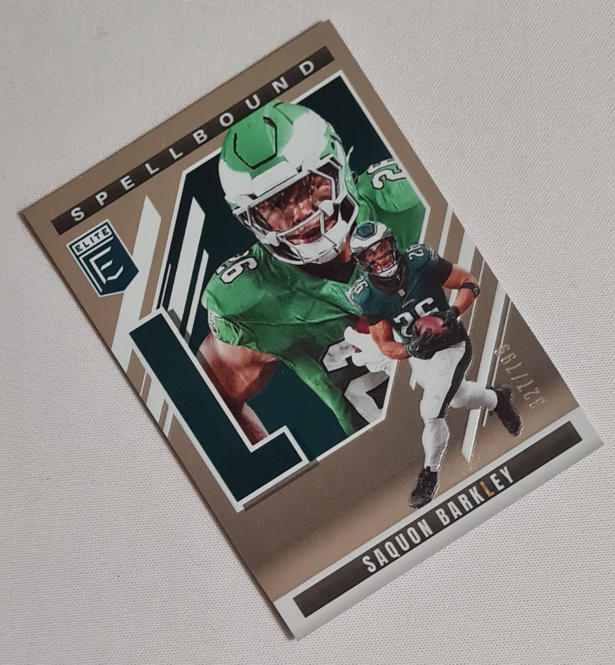 Saquon Barkley - 2025 Panini Donruss Elite Football Spellbound (Letter L) #5 /799