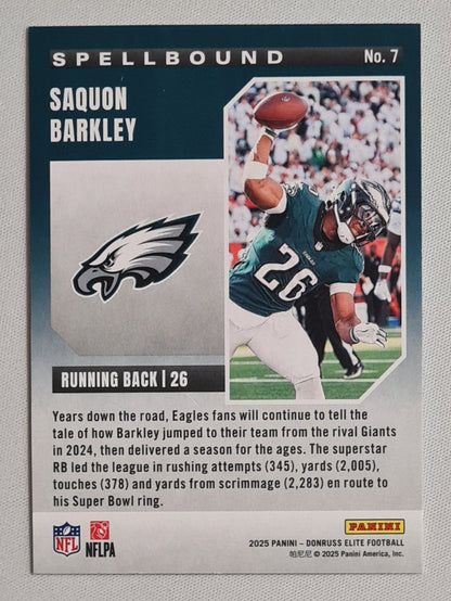 Saquon Barkley - 2025 Panini Donruss Elite Football Spellbound (Letter Y) #7 /799