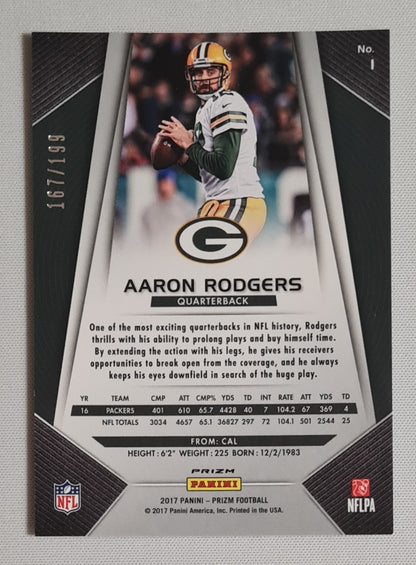 Aaron Rodgers - 2017 Panini Prizm Football NFL Greenbay Packers #1 Light Blue Prizm /199