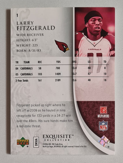Larry Fitzgerald - 2006 Upper Deck Exquisite Collection NFL Football Cardinals #1 /150