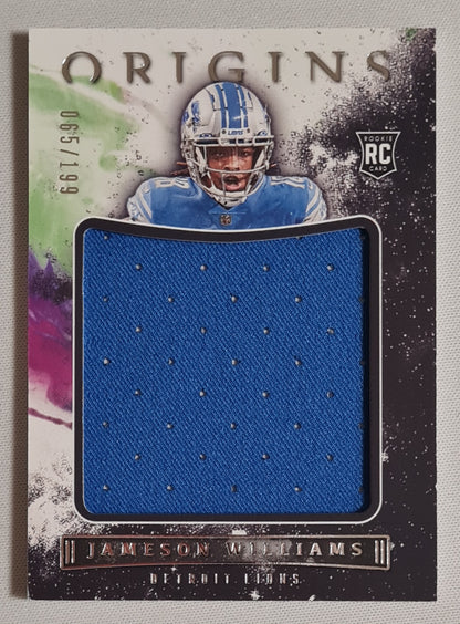 Jameson Williams - 2022 Panini Origins Football NFL Lions (RC) #JUM-JWI / Patch /199