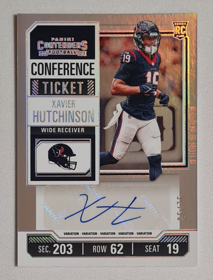 Xavier Hutchinson - 2023 Panini Contenders Football NFL Texans Conference Ticket (RC) #149 Refractor /75 / Auto