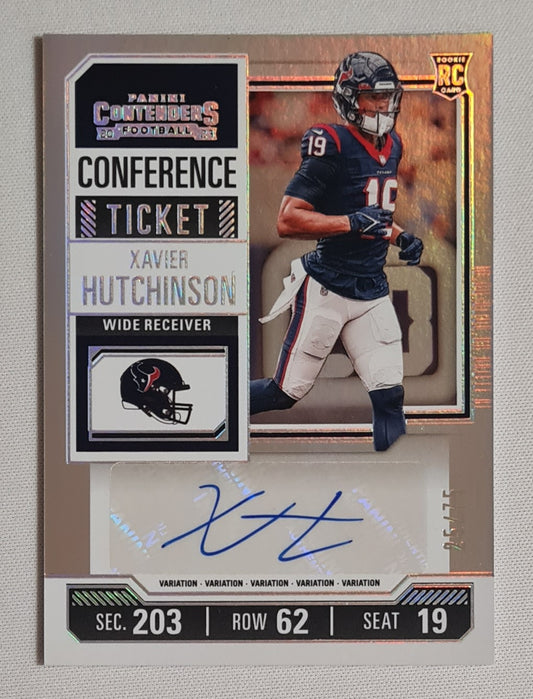 Xavier Hutchinson - 2023 Panini Contenders Football NFL Texans Conference Ticket (RC) #149 Refractor /75 / Auto