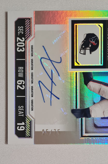 Xavier Hutchinson - 2023 Panini Contenders Football NFL Texans Conference Ticket (RC) #149 Refractor /75 / Auto