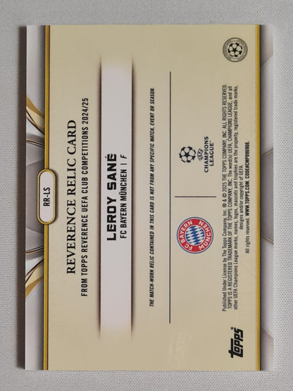 Leroy Sane - 2025 Topps Reverence UEFA Club Competitions FC Bayern Munchen (CL) #RR-LS /Relic Card  /10