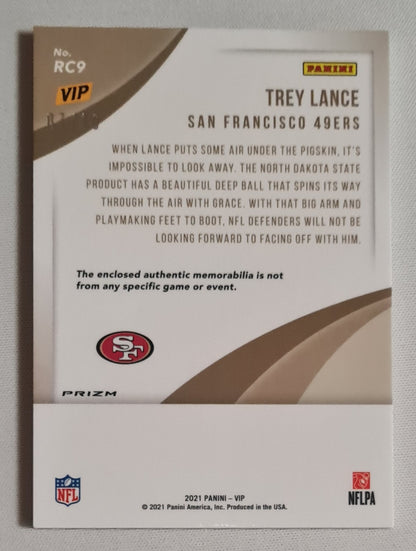 Trey Lance - 2021 Panini VIP NFL Football San Francisco 49ers (RC) #RC9 VIP Gold /Patch /10 - RARE!