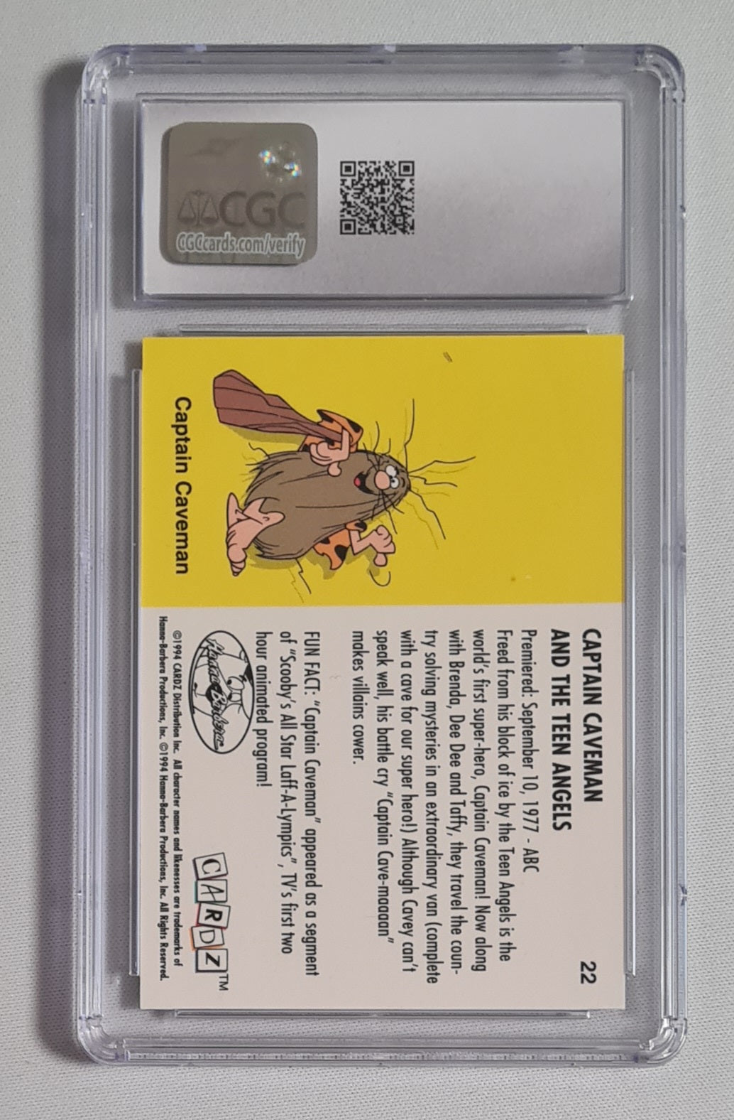 Captain Caveman and the Teen Angels - 1994 Cardz Hanna-Barbera Classics #22 CGC 7 Near Mint