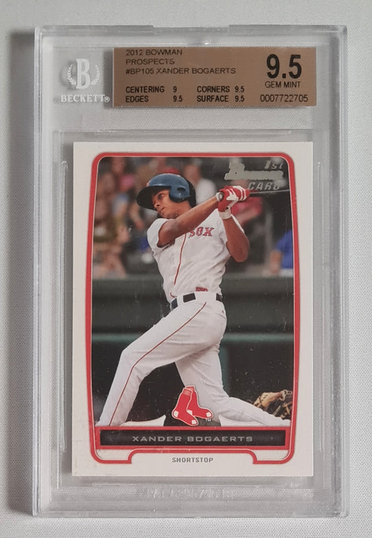 Xander Bogaerts - 2012 Bowman Prospect  MLB Red Sox #BP105 Beckett 9.5 GEM MINT