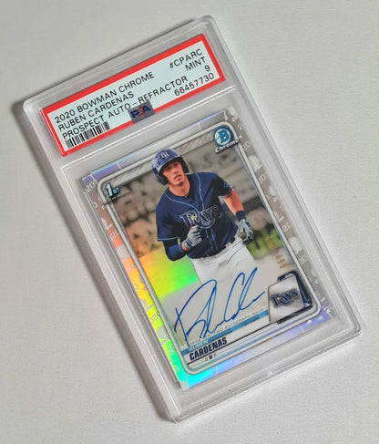 Ruben Cardenas - 2020 Bowman Chrome Prospect Baseball Rays #CPARC /on card Auto - Refractor PSA 9 MINT