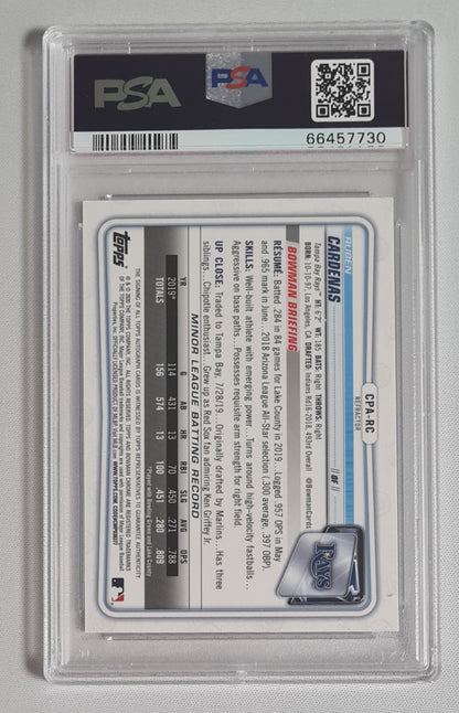 Ruben Cardenas - 2020 Bowman Chrome Prospect Baseball Rays #CPARC /on card Auto - Refractor PSA 9 MINT