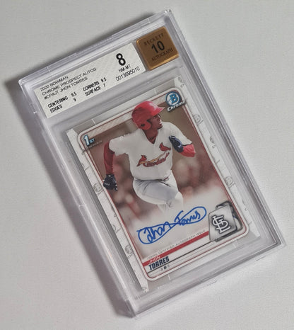 Jhon Torres - 2020 Bowman Chrome Prospect Autos Baseball Cardinals #CPAJT /Auto - Beckett 8 NM  Beckett Autograph 10