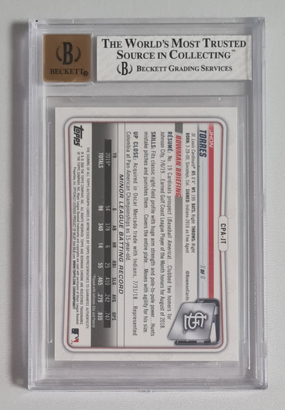 Jhon Torres - 2020 Bowman Chrome Prospect Autos Baseball Cardinals #CPAJT /Auto - Beckett 8 NM  Beckett Autograph 10