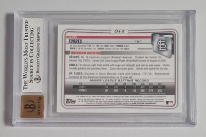 Jhon Torres - 2020 Bowman Chrome Prospect Autos Baseball Cardinals #CPAJT /Auto - Beckett 8 NM  Beckett Autograph 10