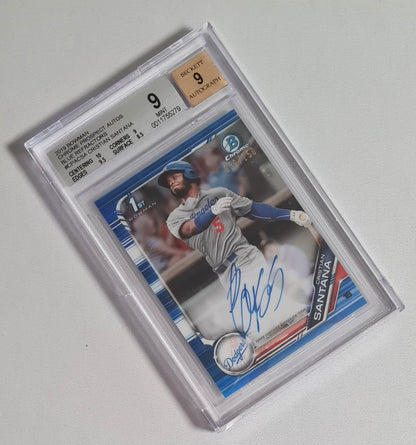 Cristian Santana - 2019 Bowman Chrome Prospect Autos Baseball Dodgers #CPACSA /150 /Auto - Beckett 9 MINT Autograph Beckett 9