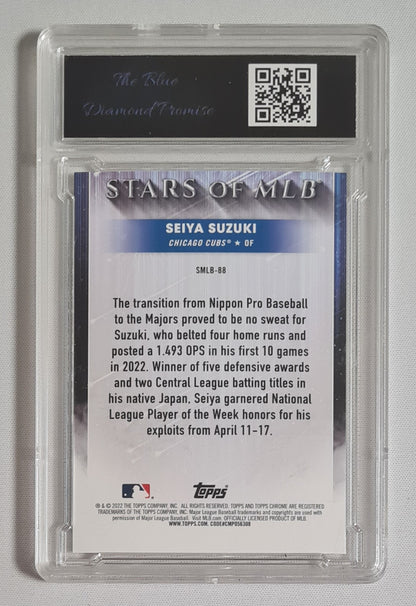 Seiya Suzuki - 2022 Topps Stars Of MLB (RC) Baseball Cubs #SMLB Blue Diamond 10 GEM MINT