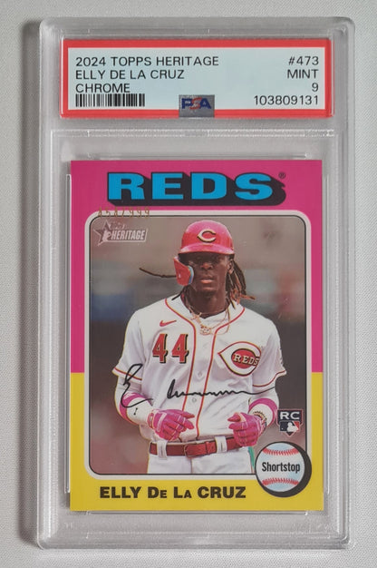 Elly De La Cruz - 2024 Topps Heritage Chrome MLB Reds (RC) #473 PSA 9 MINT