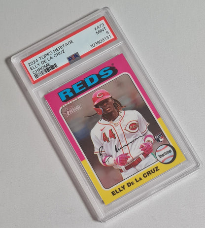 Elly De La Cruz - 2024 Topps Heritage Chrome MLB Reds (RC) #473 PSA 9 MINT