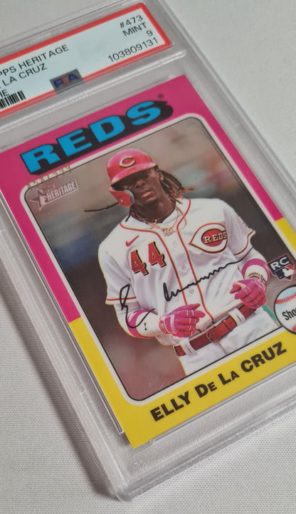 Elly De La Cruz - 2024 Topps Heritage Chrome MLB Reds (RC) #473 PSA 9 MINT
