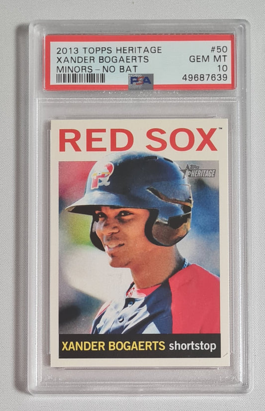 Xander Bogaerts - 2013 Topps Heritage Minor - No Bat MLB Red Sox #50 PSA 10 GEM MINT