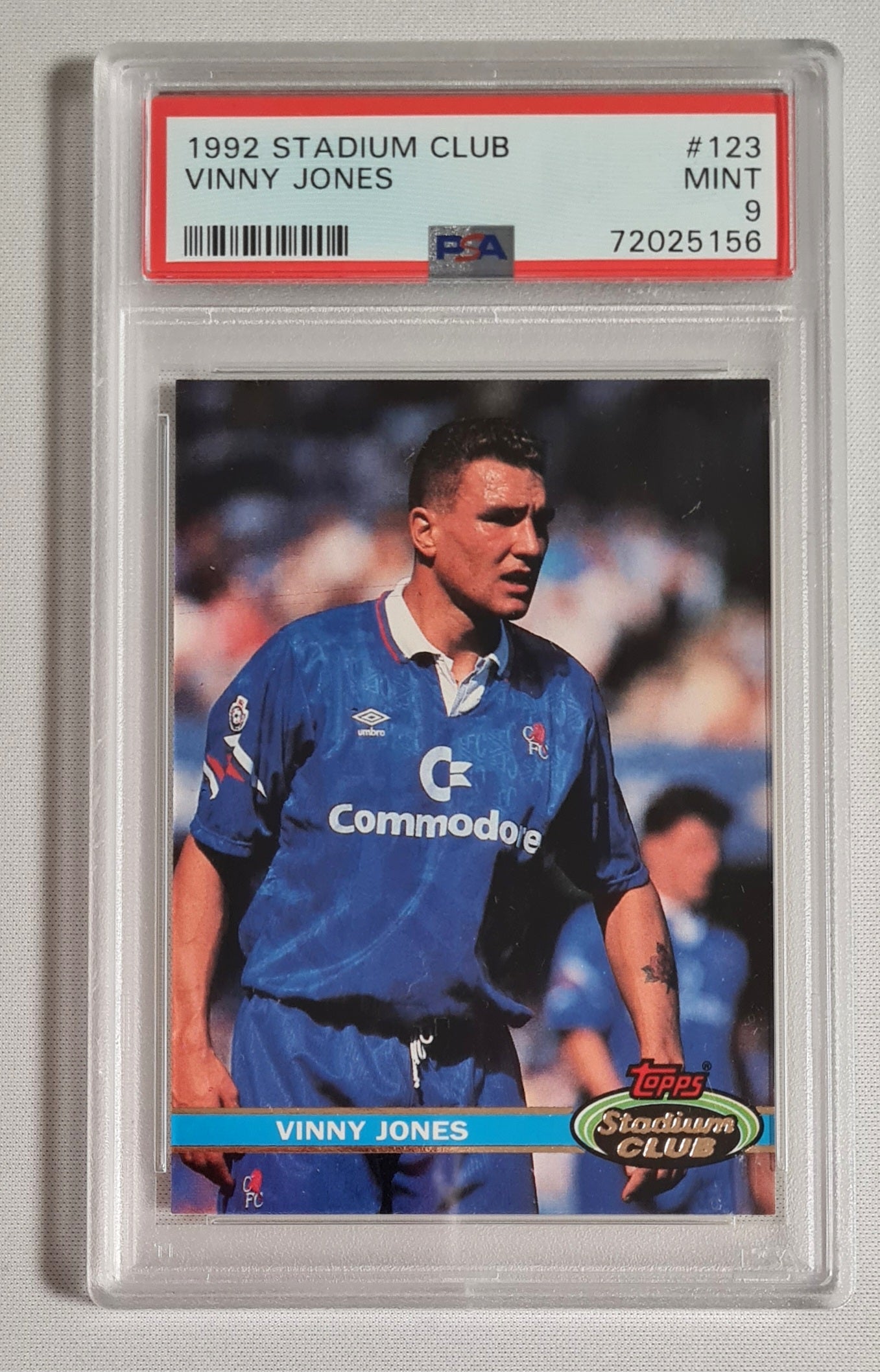 Vinny Jones - 1992 Topps Stadium Club Soccer #123 PSA 9 MINT