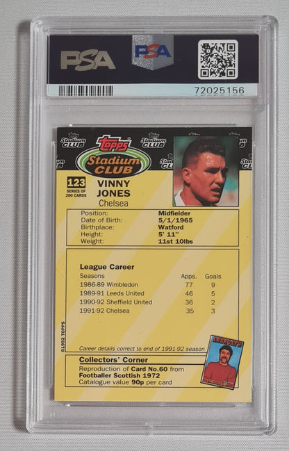 Vinny Jones - 1992 Topps Stadium Club Soccer #123 PSA 9 MINT