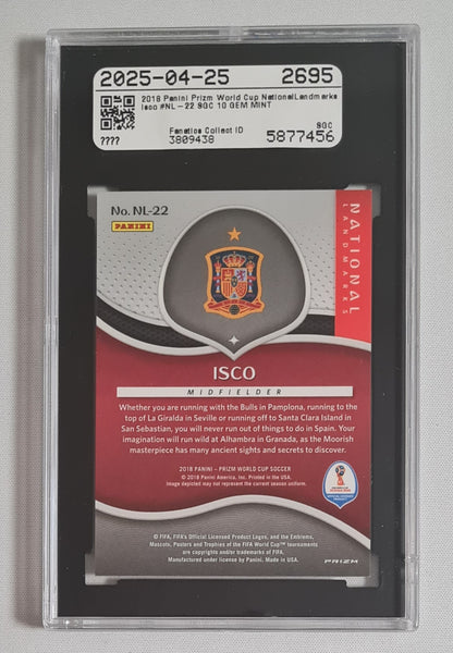 Isco - 2018 Panini Prizm World Cup National Landmarks #NL-22 SGC 10 GEM MINT