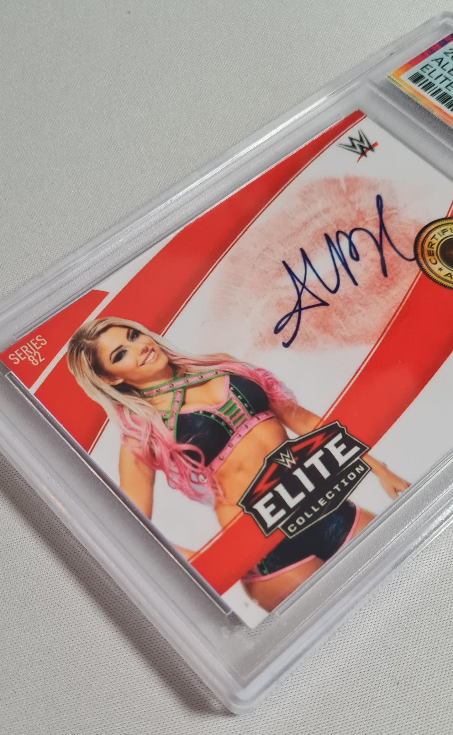 Alexa Bliss  - 2024 Customs Realpunkz Elite Series Bliss Kiss WWE Wrestling #82 Printed Auto/Kiss  RPKZ 10 GEM MT