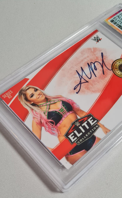 Alexa Bliss  - 2024 Customs Realpunkz Elite Series Bliss Kiss WWE Wrestling #82 Printed Auto/Kiss  RPKZ 10 GEM MT