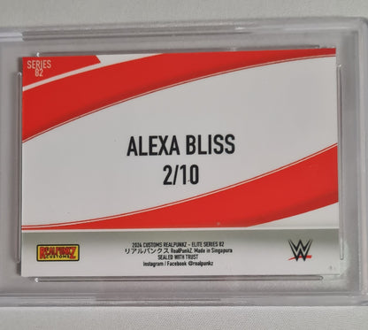 Alexa Bliss  - 2024 Customs Realpunkz Elite Series Bliss Kiss WWE Wrestling #82 Printed Auto/Kiss  RPKZ 10 GEM MT
