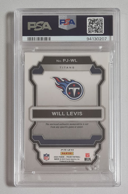 Will Levis - 2023 Prizm Premier Jerseys Tennessee Titans (RC) #PJ-WL /Patch Refractor PSA 8