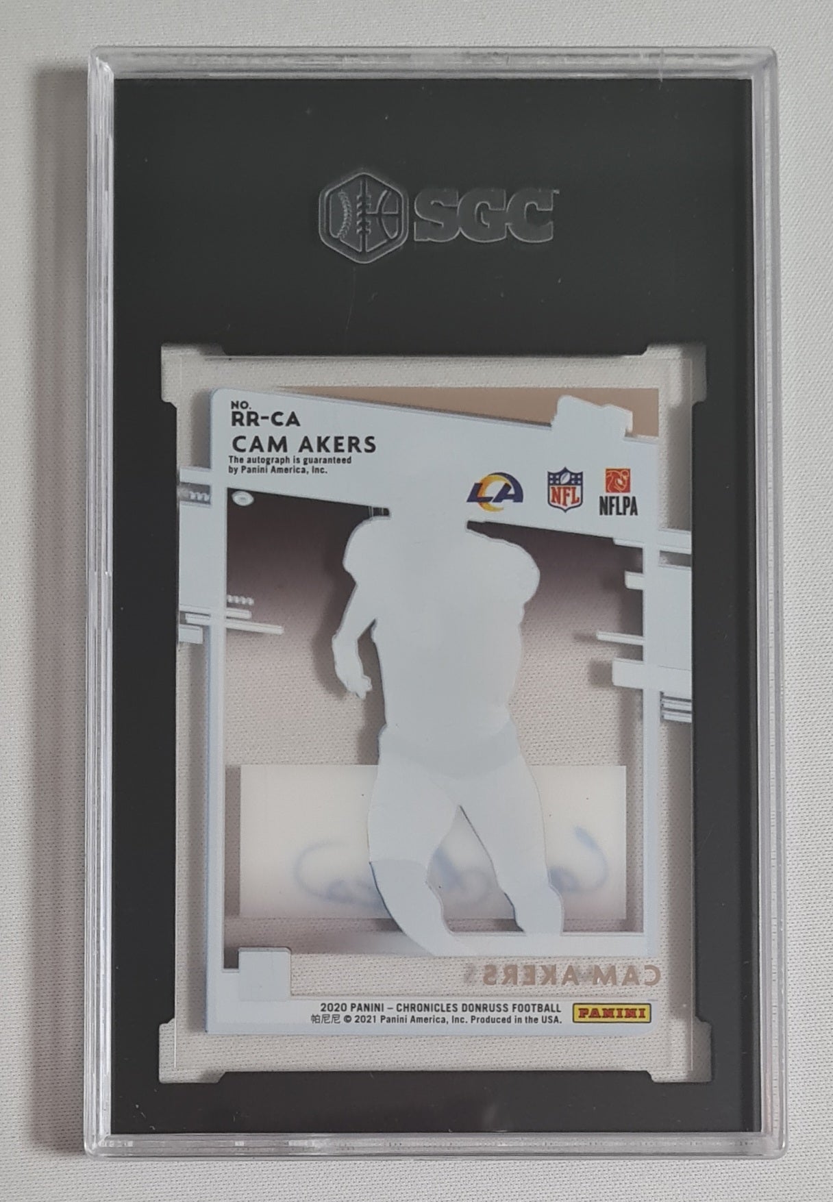 Cam Akers - 2020 Panini Chronicles Donruss Football NFL Rated Rookie #RR-CA SGC 8.5 NM /Autograph 10