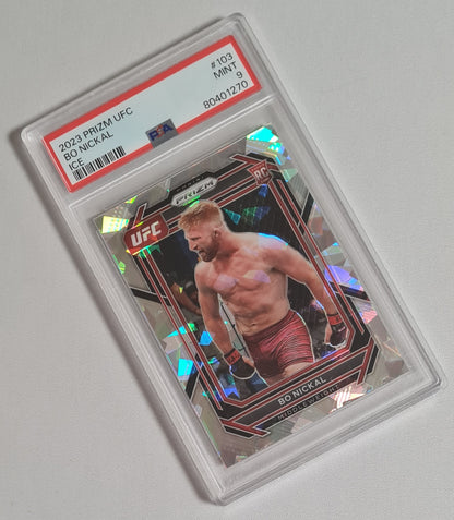 Bo Nickal - 2023 Panini Prizm UFC Fighter Middleweight (RC) #103 Cracked Ice PSA 9 MINT