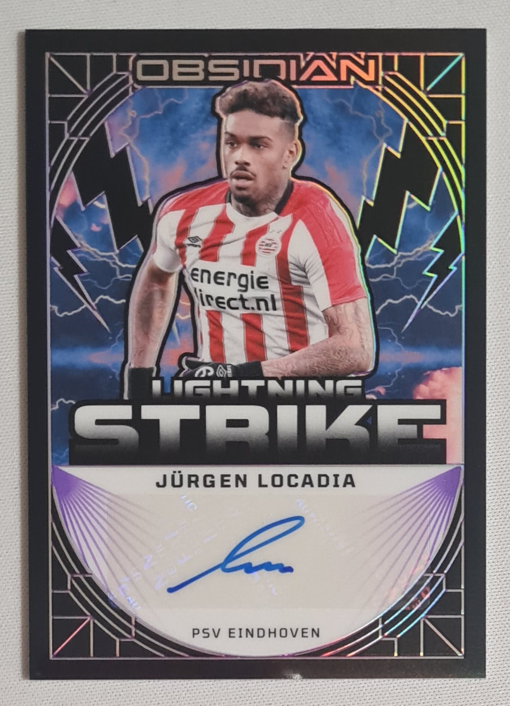 Jurgen Locadia - 2024/25 panini Obsidian Soccer Lightning Strike PSV Eindhoven #LS-JLO /25 /Auto