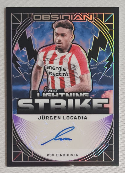 Jurgen Locadia - 2024/25 panini Obsidian Soccer Lightning Strike PSV Eindhoven #LS-JLO /25 /Auto