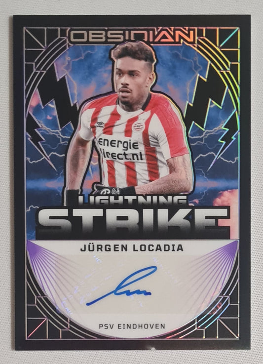 Jurgen Locadia - 2024/25 panini Obsidian Soccer Lightning Strike PSV Eindhoven #LS-JLO /25 /Auto