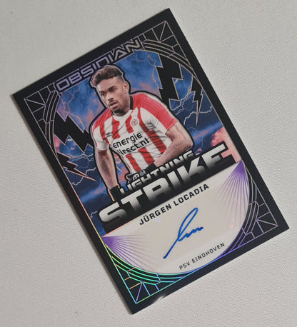 Jurgen Locadia - 2024/25 panini Obsidian Soccer Lightning Strike PSV Eindhoven #LS-JLO /25 /Auto