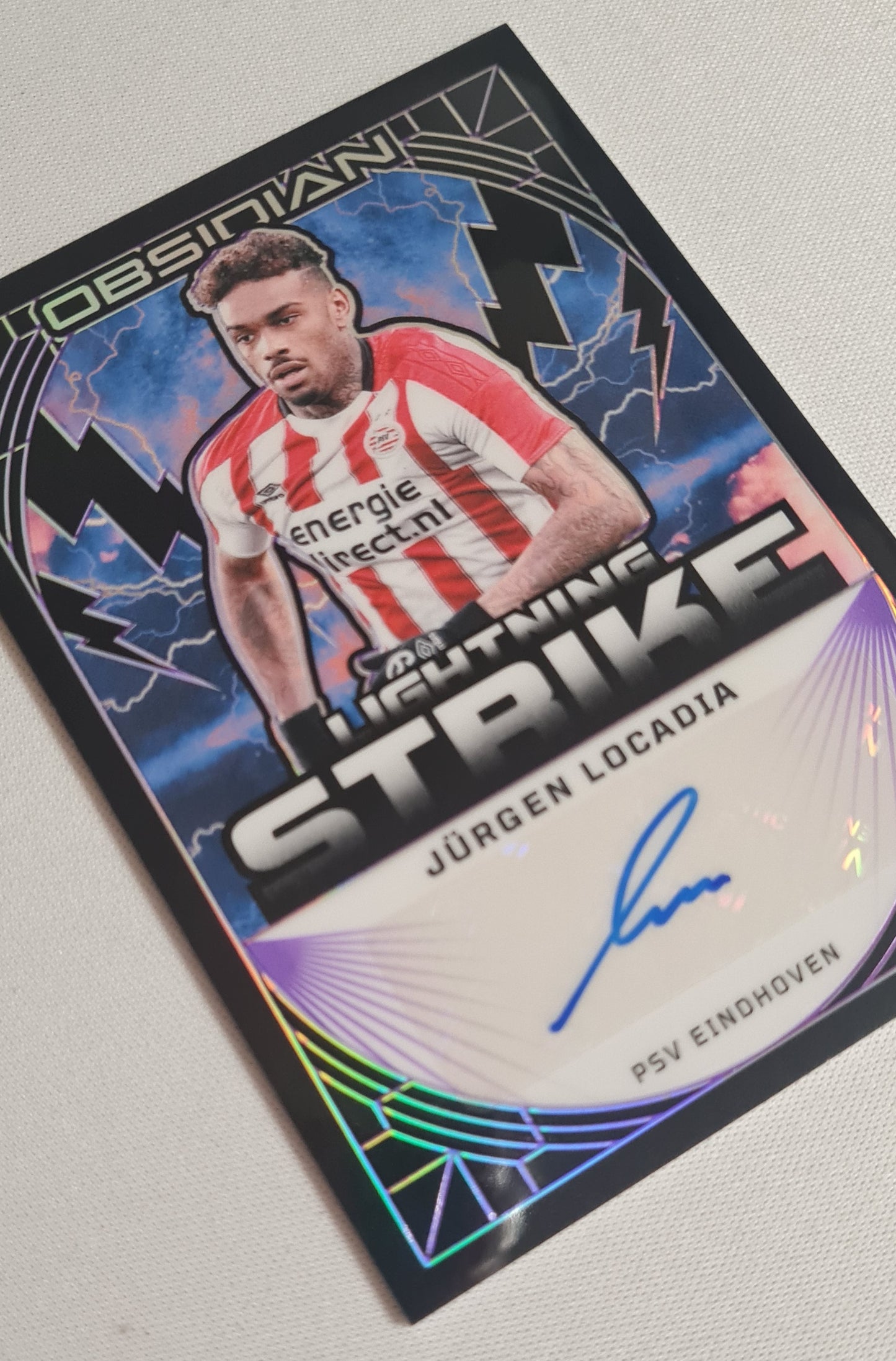 Jurgen Locadia - 2024/25 panini Obsidian Soccer Lightning Strike PSV Eindhoven #LS-JLO /25 /Auto