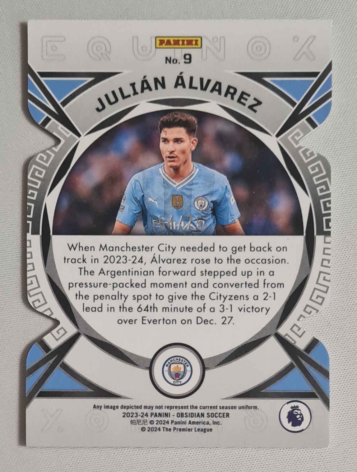 Julian Alvarez - 2023/24 Panini Obsidian Soccer Manchester City Equinox #9