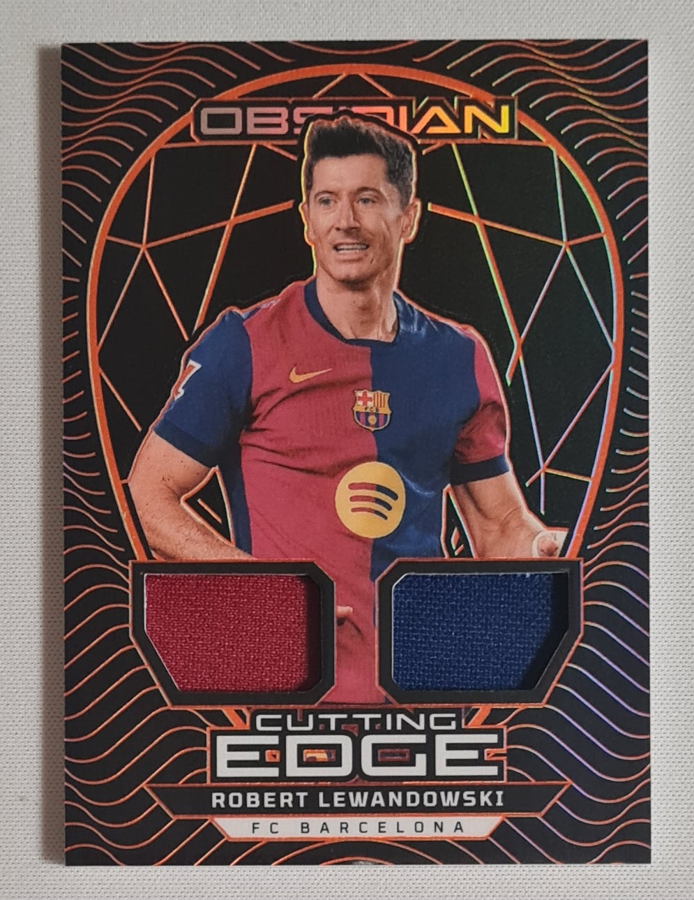 Robert Lewandowski - 2024/25 Panini Obsidian Soccer Cutting Edge FC Barcelona #CE-RL /dual Patch /99