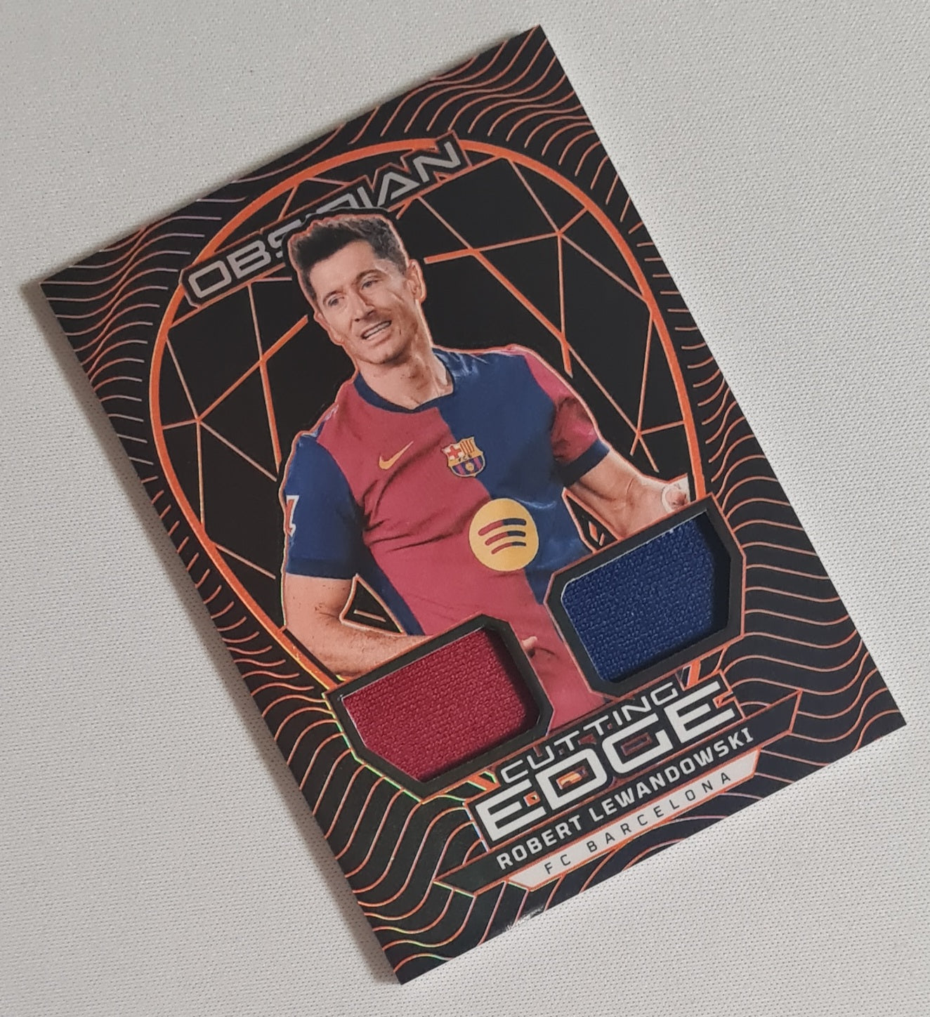 Robert Lewandowski - 2024/25 Panini Obsidian Soccer Cutting Edge FC Barcelona #CE-RL /dual Patch /99