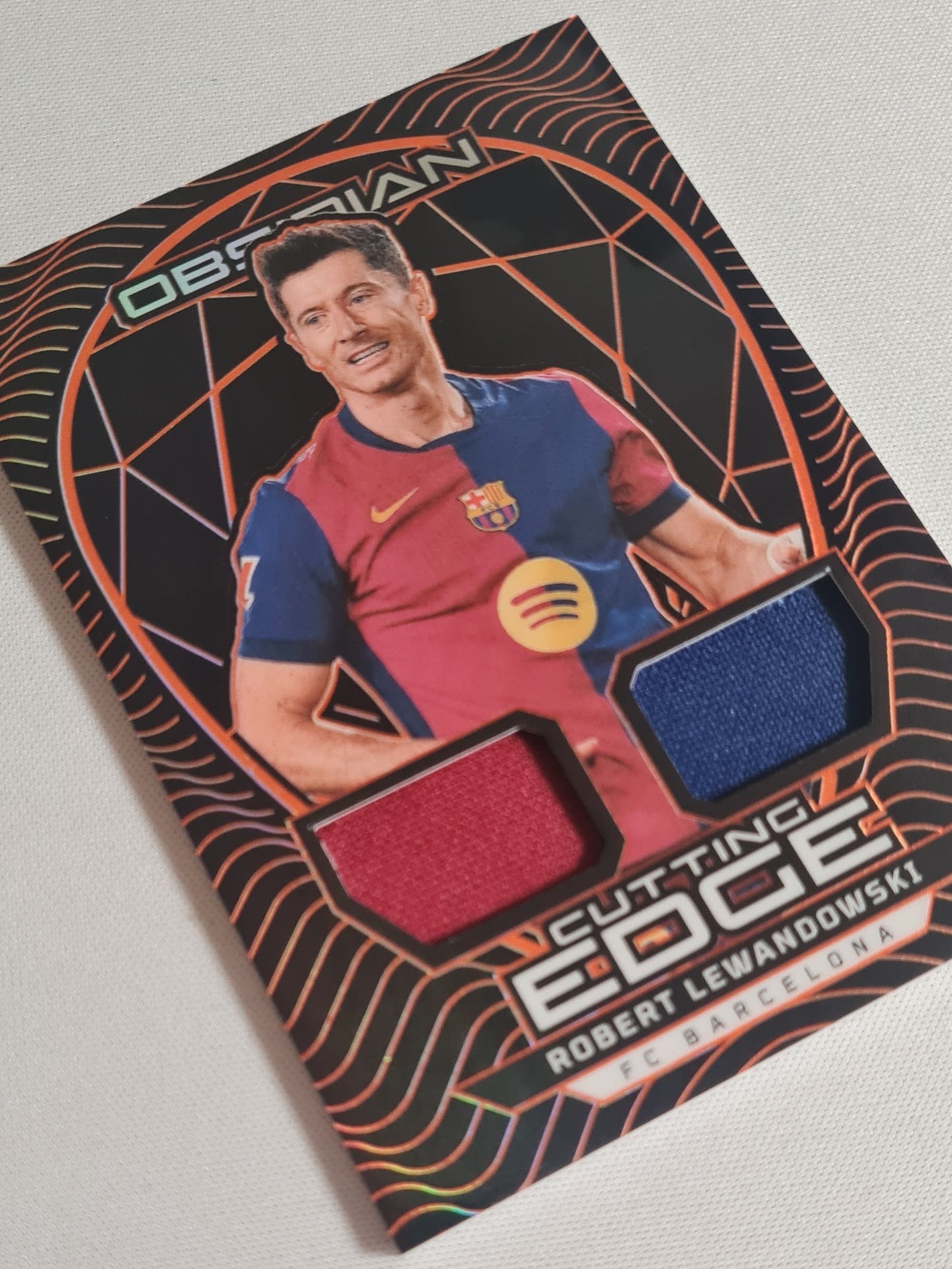 Robert Lewandowski - 2024/25 Panini Obsidian Soccer Cutting Edge FC Barcelona #CE-RL /dual Patch /99