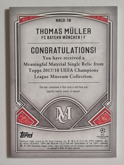 Thomas Muller - 2018 Topps Meaningful Material FC Bayern Munchen (CL) #MMSR-TM /Patch/Relic /50