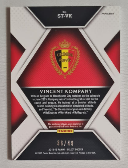 Vincent Kompany - 2015/16 Panini Select Stars Soccer National Team Belgium #ST-VK /Patch /49