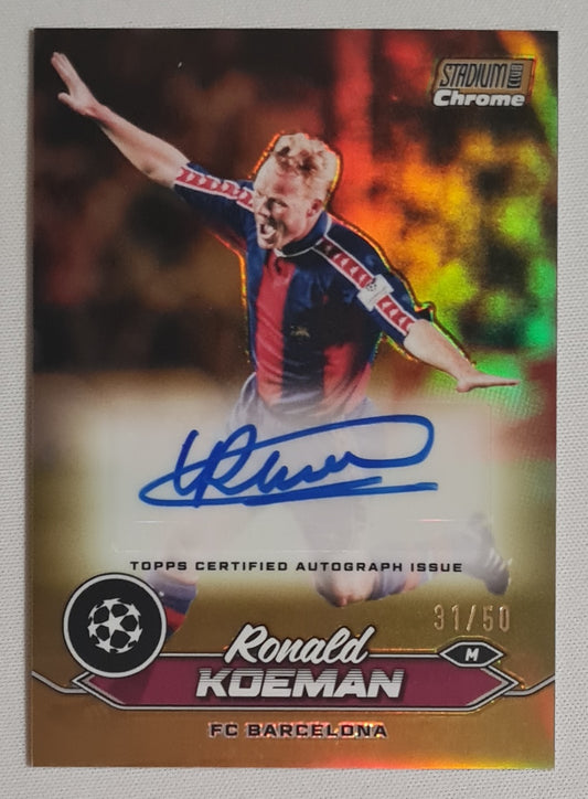 Ronald Koeman - 2024 Topps Stadium Chrome FC Barcelona #CA-RK Gold /50 /Autograph