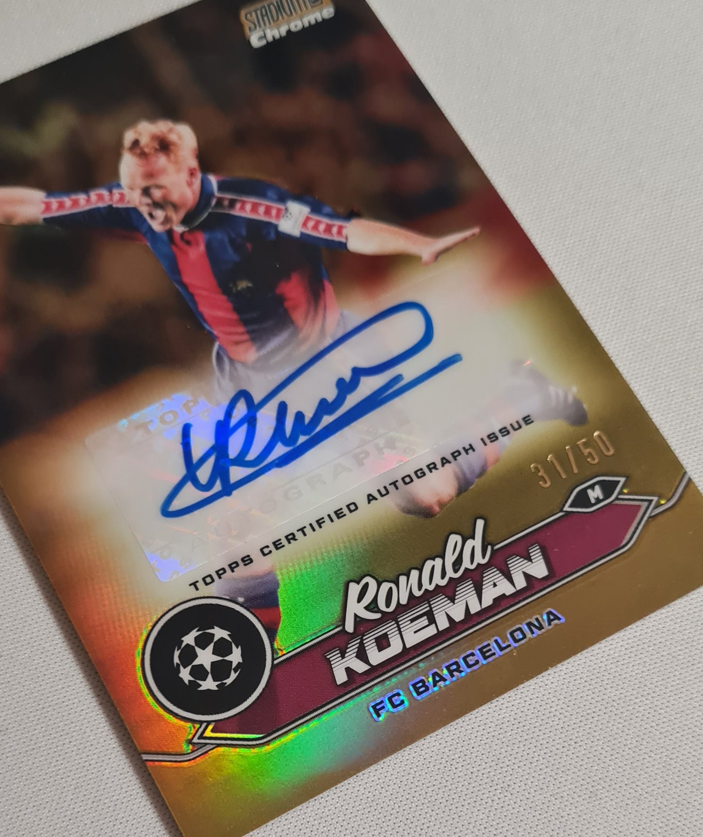 Ronald Koeman - 2024 Topps Stadium Chrome FC Barcelona #CA-RK Gold /50 /Autograph