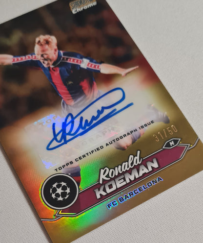 Ronald Koeman - 2024 Topps Stadium Chrome FC Barcelona #CA-RK Gold /50 /Autograph