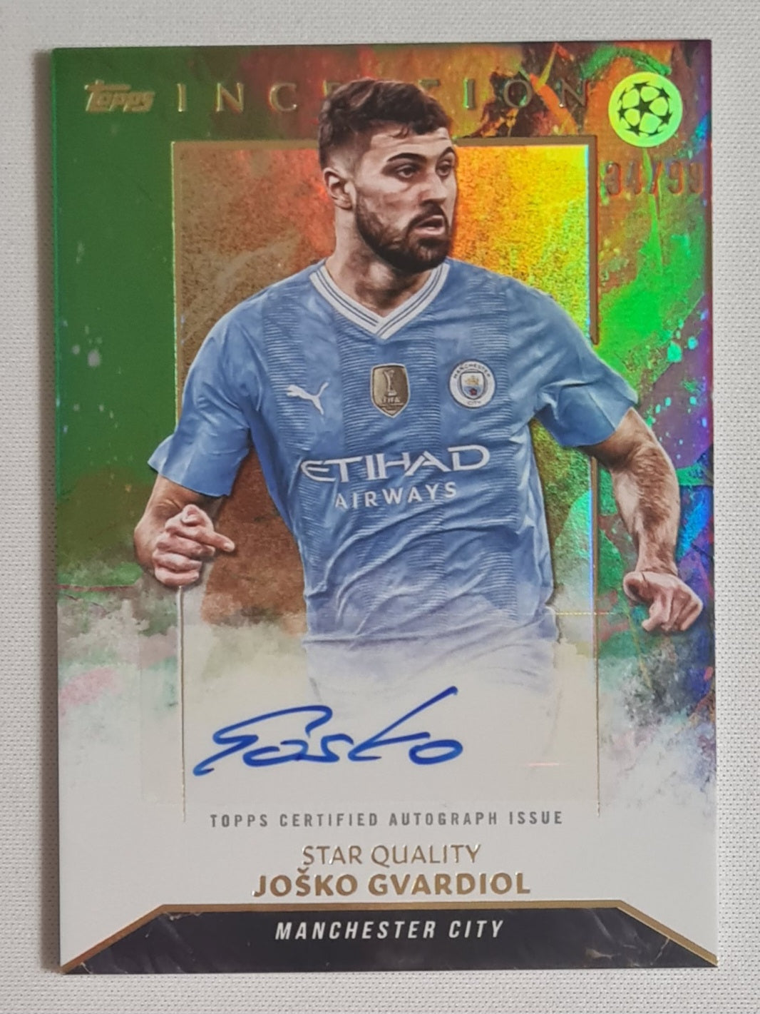 Josko Gvardiol - 2024 Topps Inception Star Quality Manchester City #SQA-JG /99 /Auto