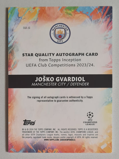 Josko Gvardiol - 2024 Topps Inception Star Quality Manchester City #SQA-JG /99 /Auto